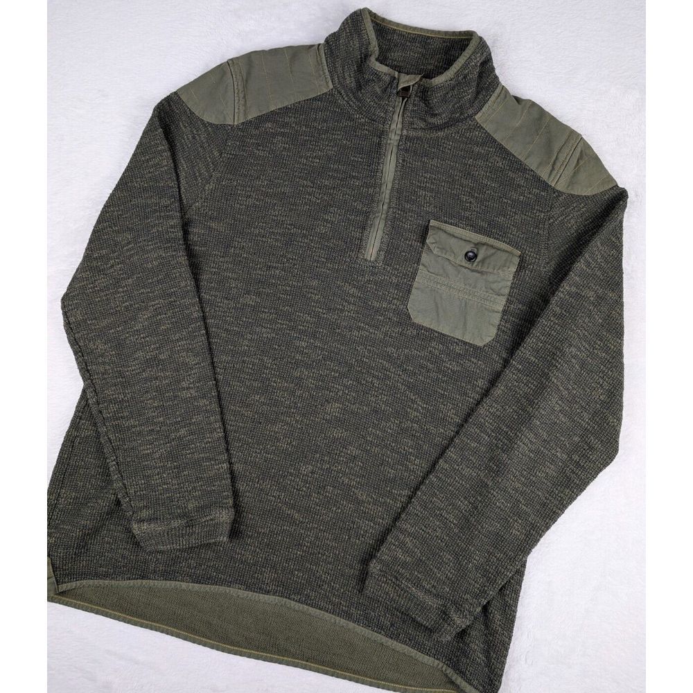 Carbon‎ 2 Cobalt Moto 1/4 Zip Sweater Mens Medium Green Casual